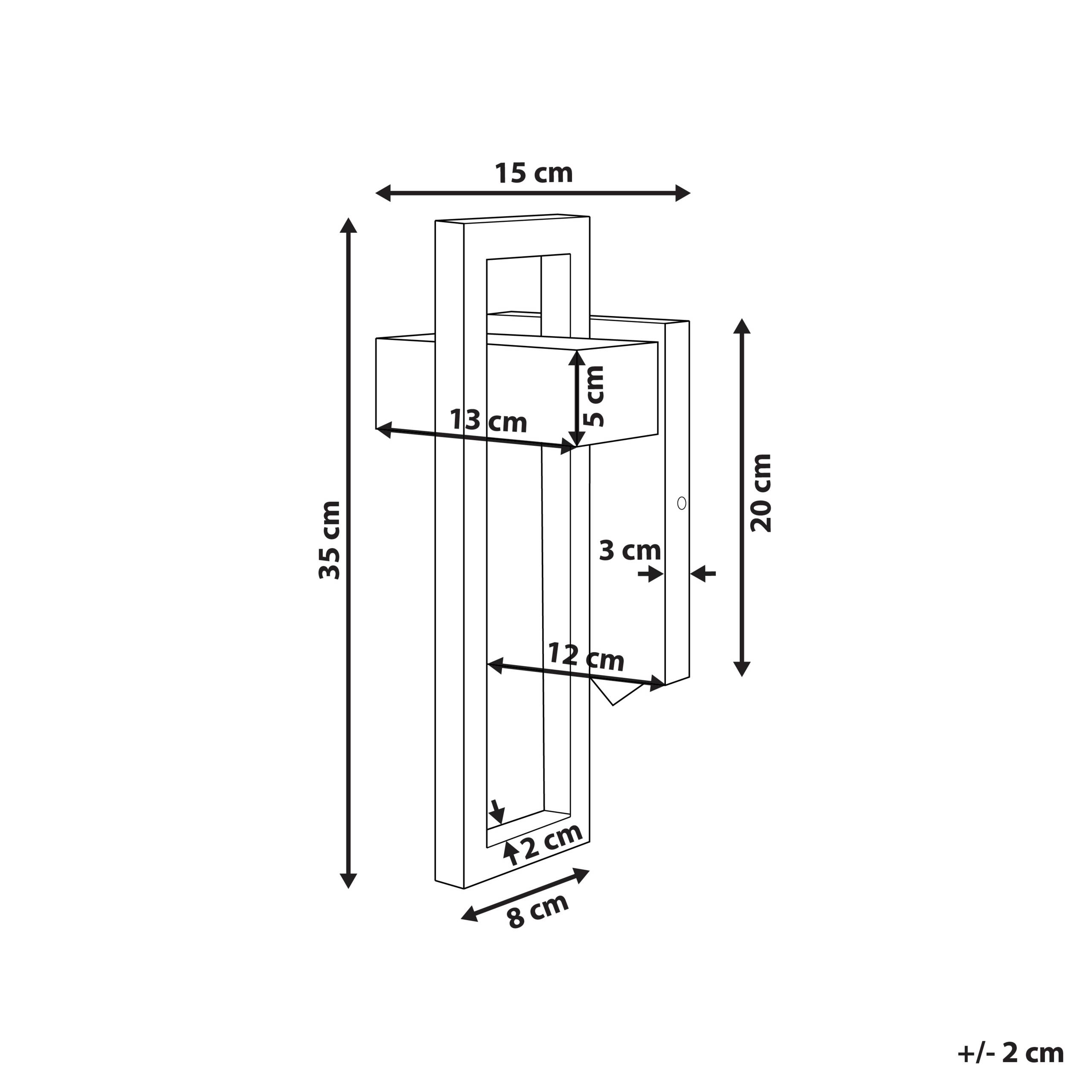Beliani - Applique Murale à LED d'Extérieur Noire en Métal et Verre Design Moderne Robuste Protégé Contre les Particules de plus de 1 mm Usage Jardin - Imagen 3