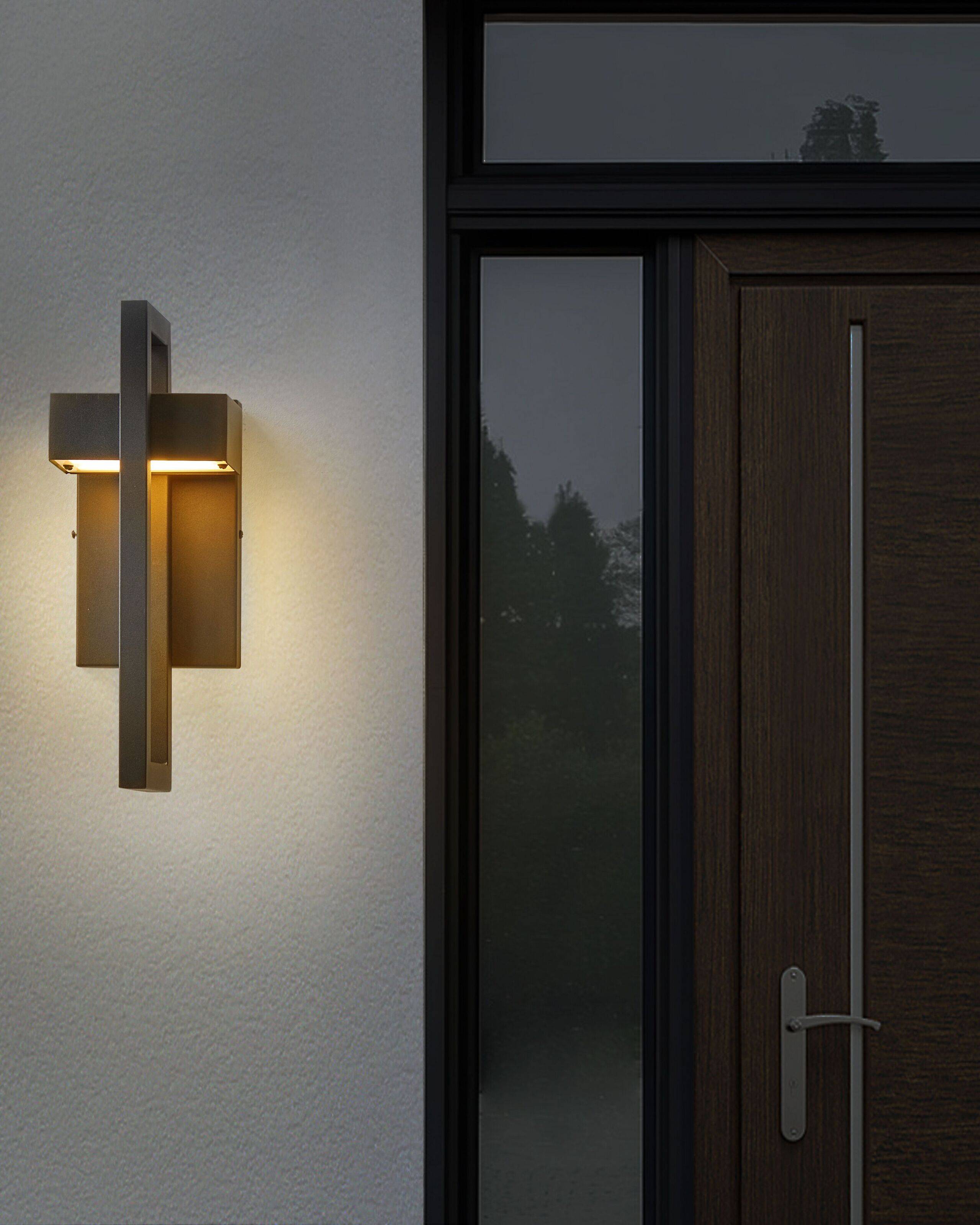 Beliani - Applique Murale à LED d'Extérieur Noire en Métal et Verre Design Moderne Robuste Protégé Contre les Particules de plus de 1 mm Usage Jardin - Imagen 2