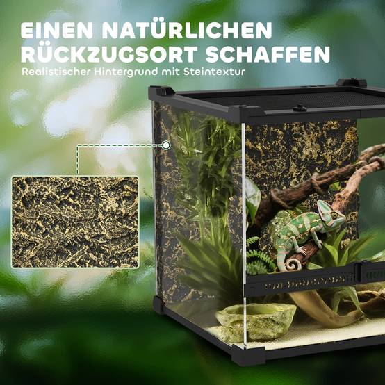 Terrarium en verre pour reptiles, fond surélevé et imperméable, fermeture à bouton - Image 7