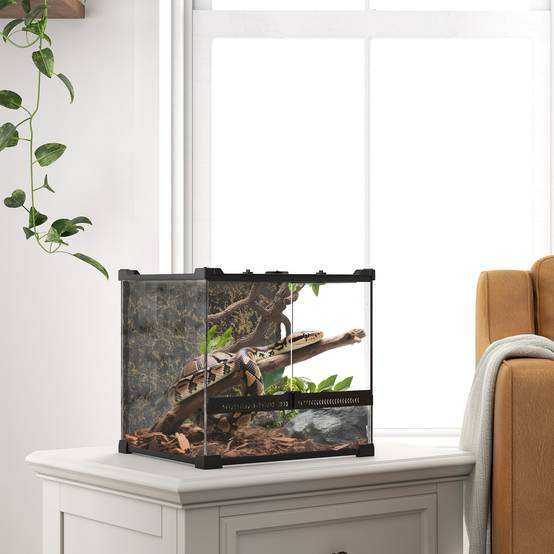 Terrarium en verre pour reptiles, fond surélevé et imperméable, fermeture à bouton - Image 4