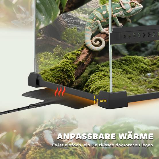 Terrarium en verre pour reptiles, fond surélevé et imperméable, fermeture à bouton - Image 10