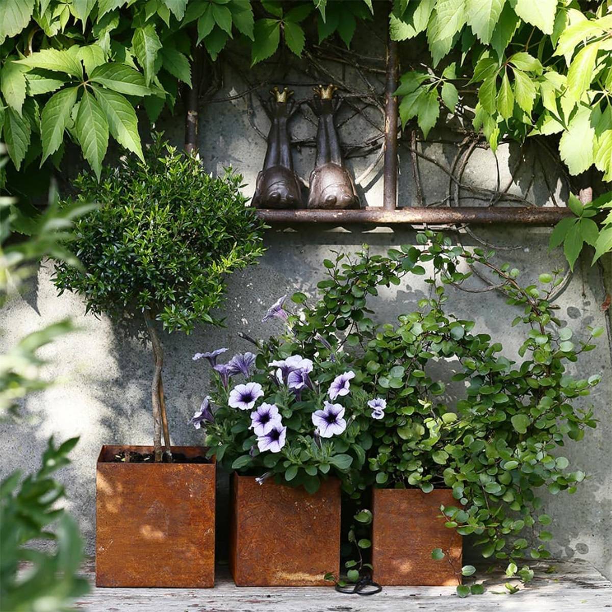 Lot de 3 pots carrés en métal - Image 2
