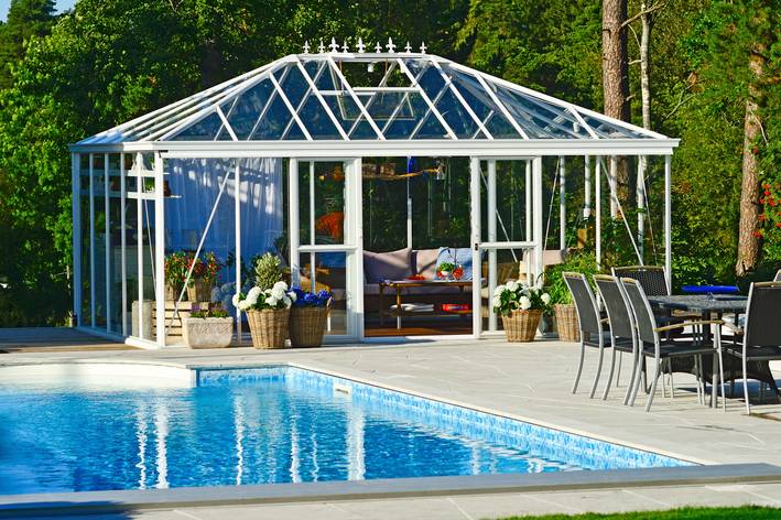 10m²  -  Serre en verre trempé - Euro Pyra Stretched - Laquée - 10m² - Noir fonce - L'atelier Des Serres - Imagen 1