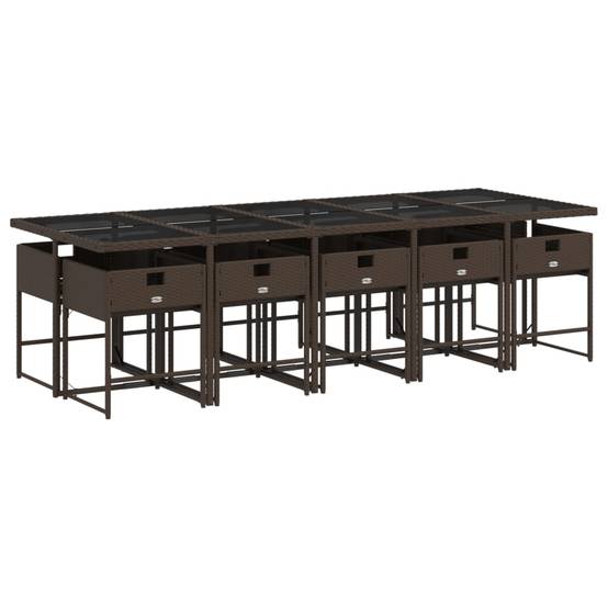 ComfortXL - Salon de Jardin Encastrable 10 Personnes en Résine Tressée Marron, Table XXL 275cm Plateau Verre – ComfortXL Outdoor Living - Image 3