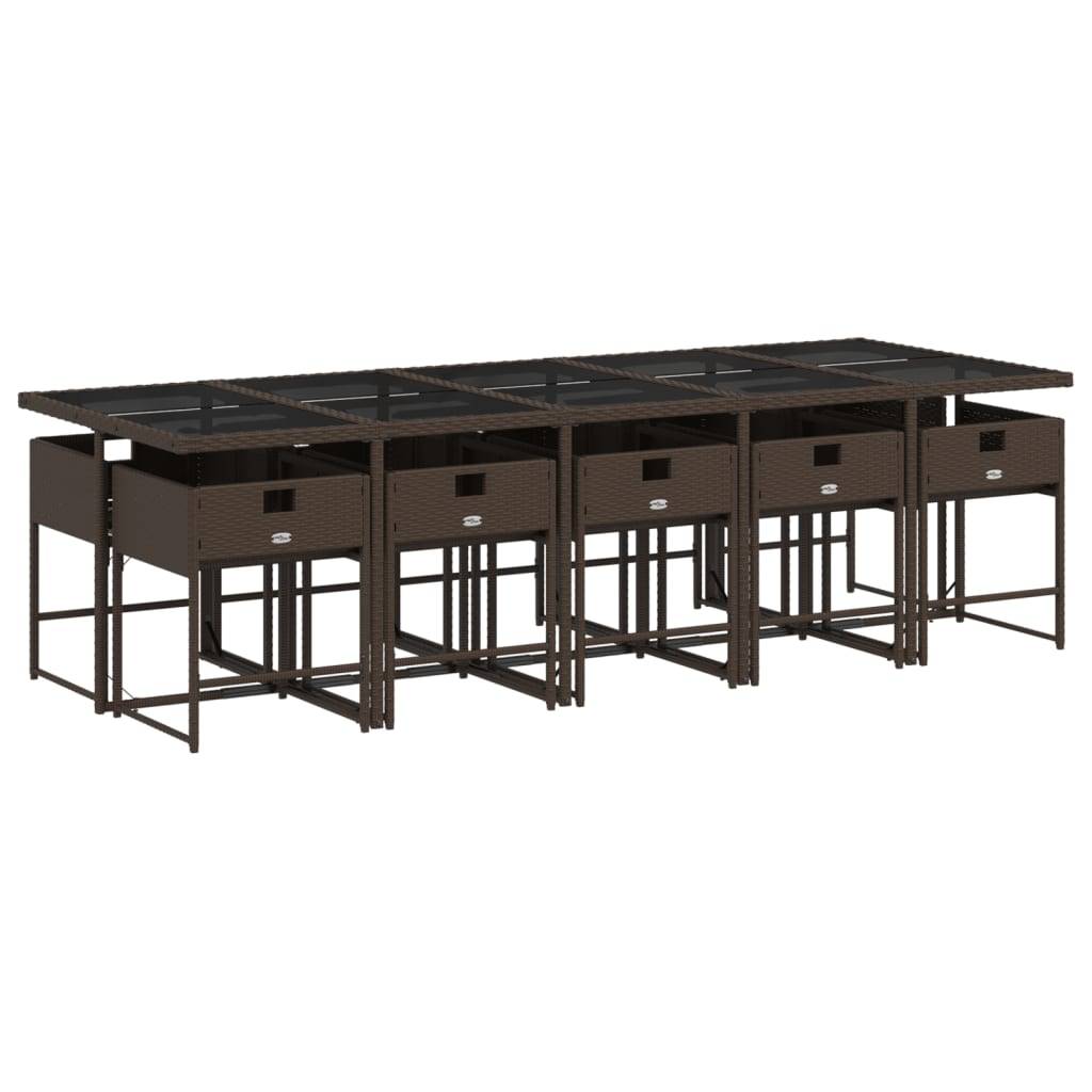 ComfortXL - Salon de Jardin Encastrable 10 Personnes en Résine Tressée Marron, Table XXL 275cm Plateau Verre – ComfortXL Outdoor Living - Image 3