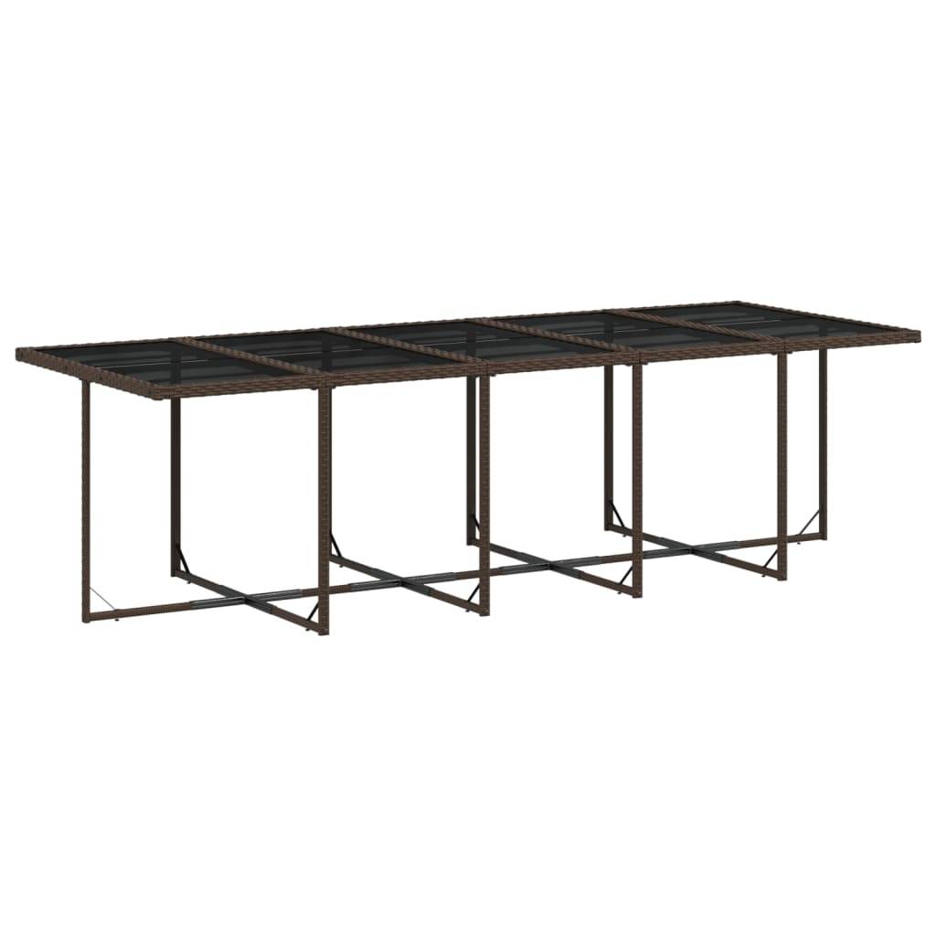 ComfortXL - Salon de Jardin Encastrable 10 Personnes en Résine Tressée Marron, Table XXL 275cm Plateau Verre – ComfortXL Outdoor Living - Image 5