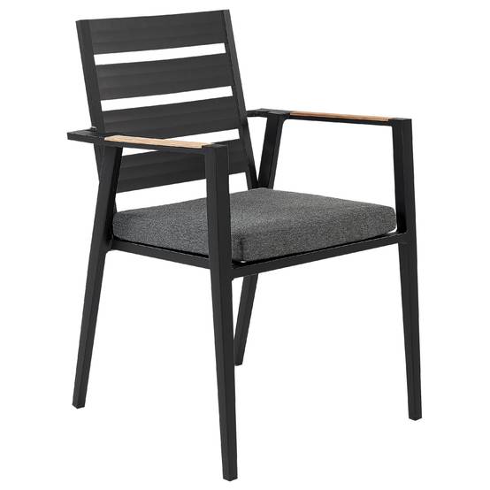 Chaise de jardin Aluminium Noir TAVIANO - Beliani - Image 3
