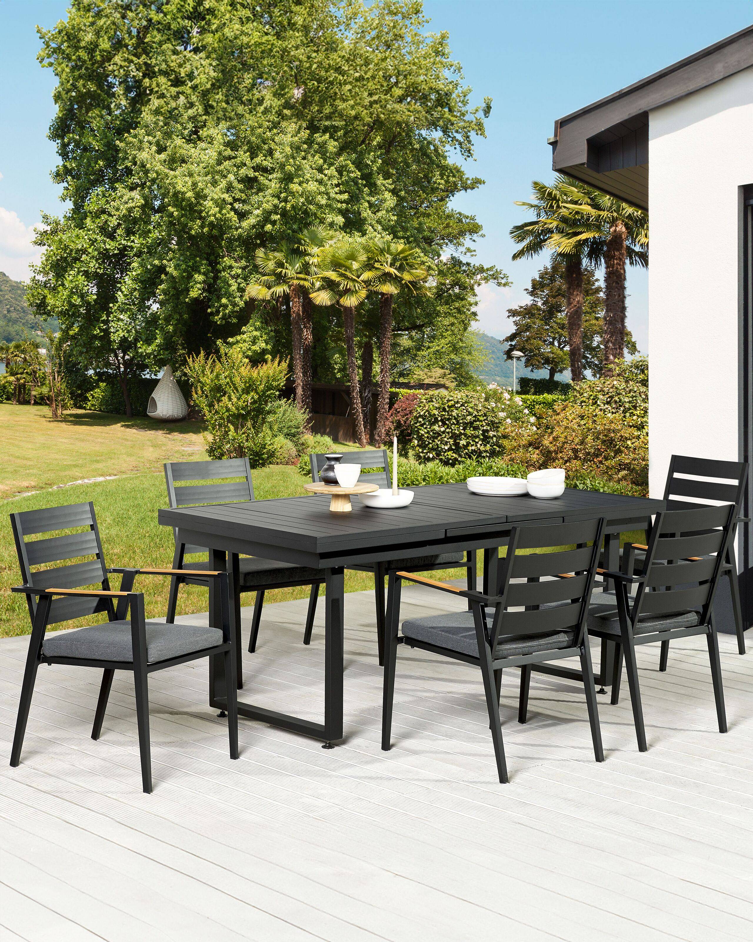 Beliani - Chaise de jardin Aluminium Noir TAVIANO - Beliani - Imagen 1