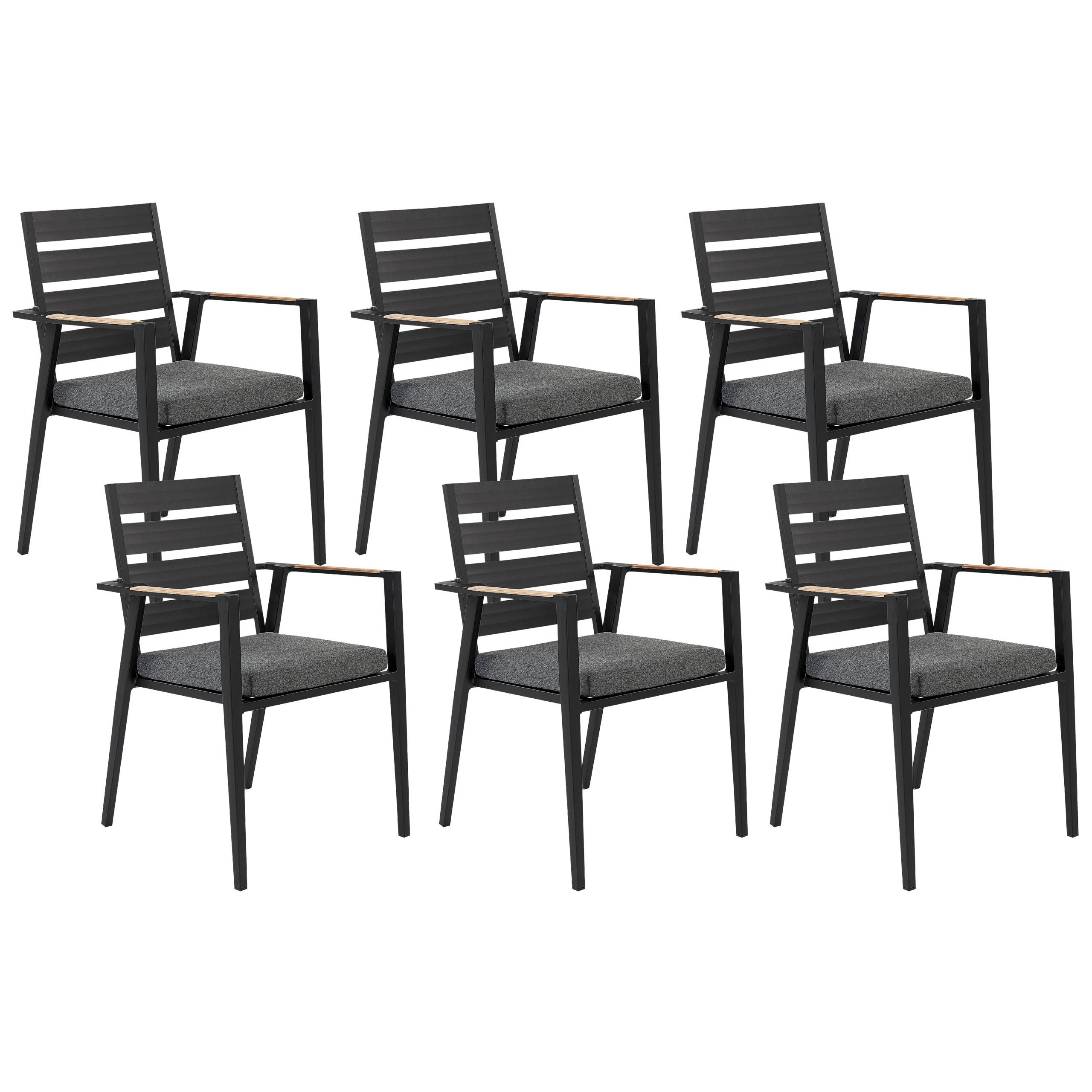 Beliani - Chaise de jardin Aluminium Noir TAVIANO - Beliani - Imagen 2