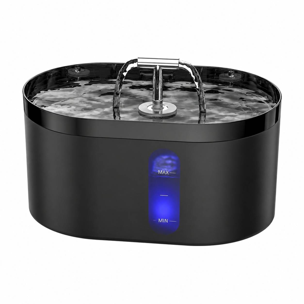 Fontaine à Eau Automatique pour Animaux 2.2L Triple Filtrage Silencieuse Débit Double Niveau Visible - Image 1