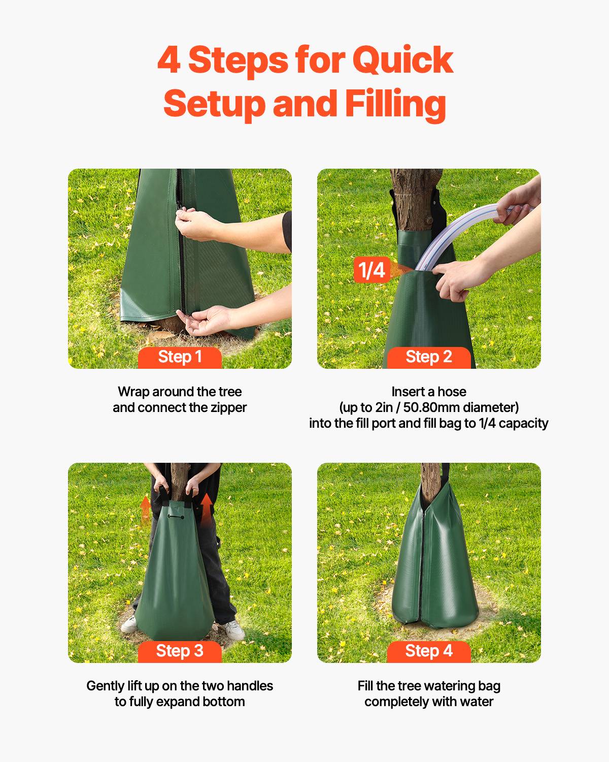 VEVOR Sac arrosage arbres 8pcs, 75.7L, pour racines profondes. - Image 6