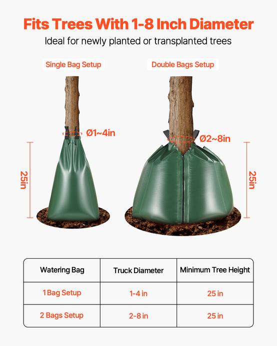 VEVOR Sac arrosage arbres 8pcs, 75.7L, pour racines profondes. - Image 4