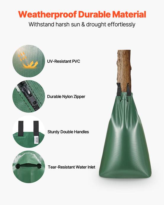 VEVOR Sac arrosage arbres 8pcs, 75.7L, pour racines profondes. - Image 3