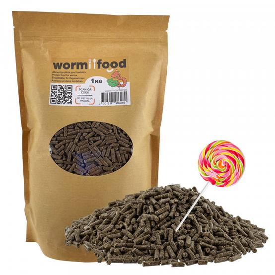 WormFood 1kg - Aliment protéiné pour les vers de terre - Image 1
