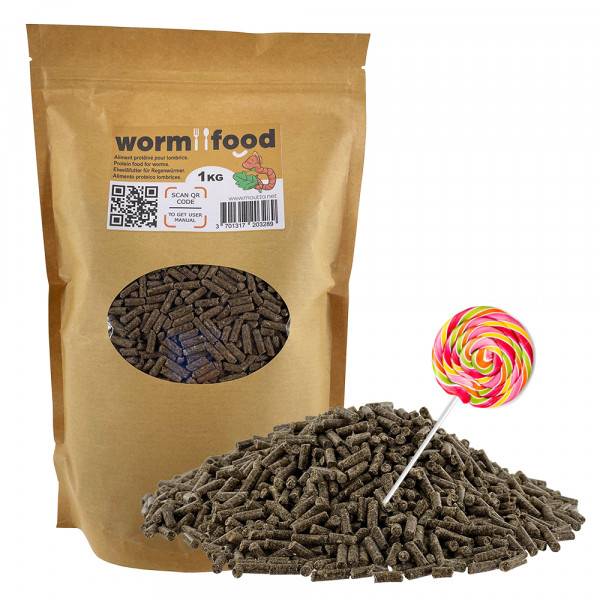 WormFood 1kg - Aliment protéiné pour les vers de terre - Image 1