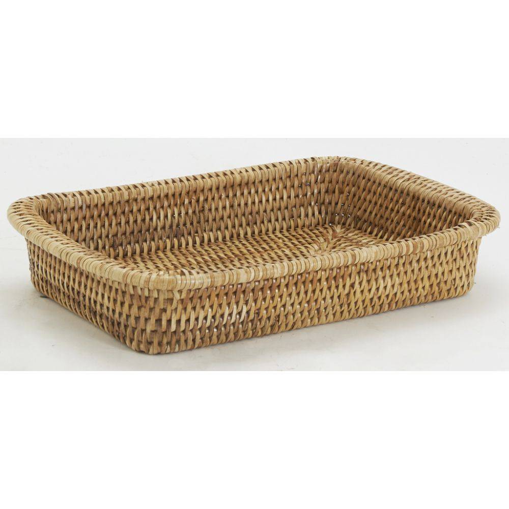 Aubry Gaspard - Ensemble plat  et support en rotin Rectangulaire - Image 2