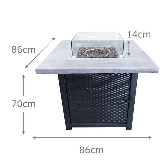 Brasero à gaz en béton marron avec régulateur Teamson Home - Image 3