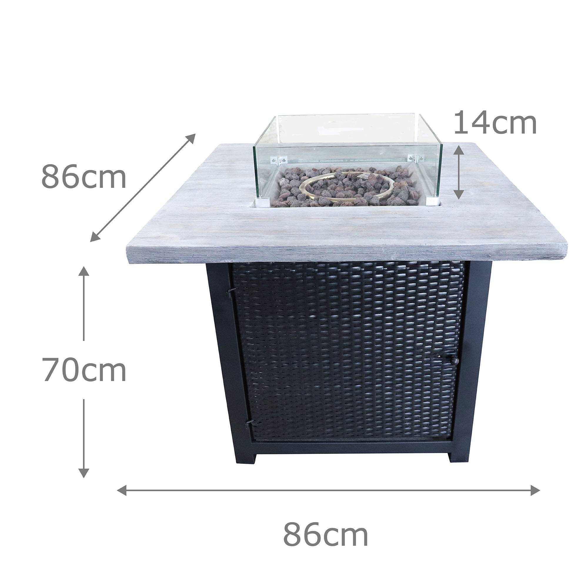 Brasero à gaz en béton marron avec régulateur Teamson Home - Image 3