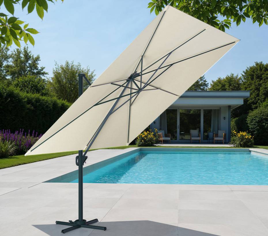 Parasol déporté 3x3m  lin  SUNKING - Imagen 1
