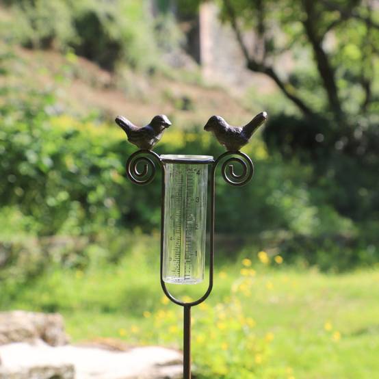 Tuteur plante grimpante pluviomètre à piquer fonte verre marron 100 cm Chemin de campagne - Imagen 2
