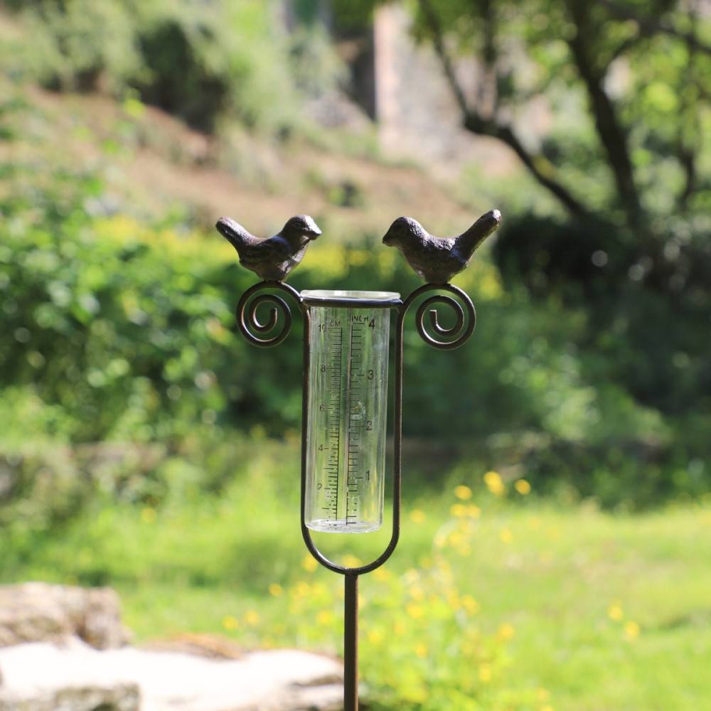 Tuteur plante grimpante pluviomètre à piquer fonte verre marron 100 cm Chemin de campagne - Imagen 2