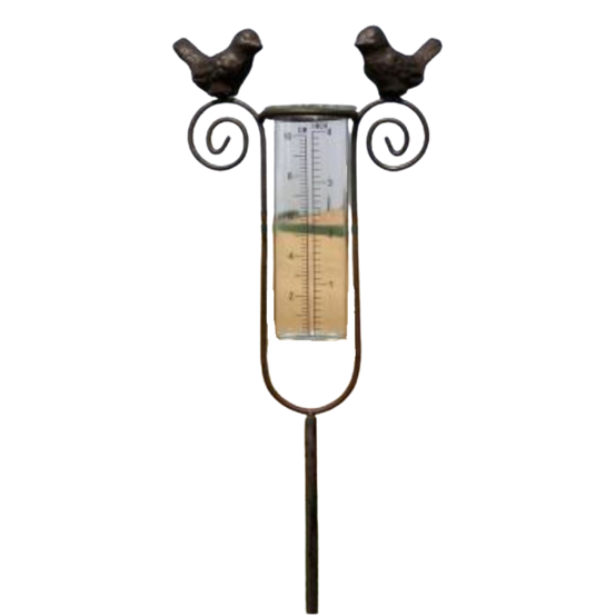 Tuteur plante grimpante pluviomètre à piquer fonte verre marron 100 cm Chemin de campagne - Imagen 1