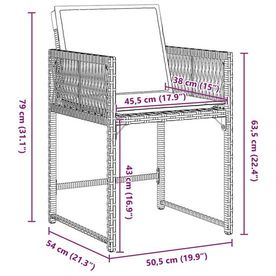 Table et chaises de jardin 4 places en polyrotin et verre pour extérieur Beige – ComfortXL Outdoor Living - Image 8