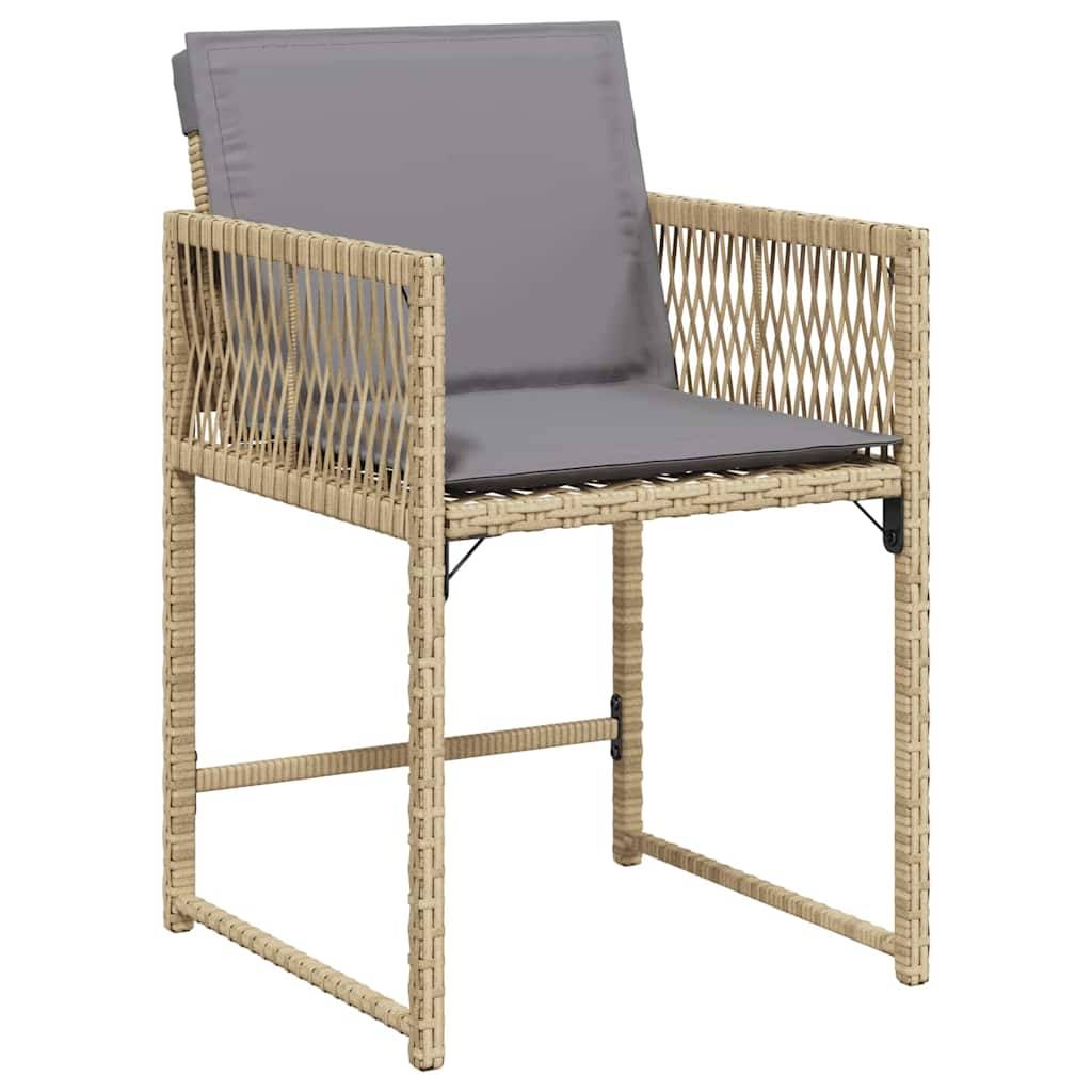 Table et chaises de jardin 4 places en polyrotin et verre pour extérieur Beige – ComfortXL Outdoor Living - Image 6