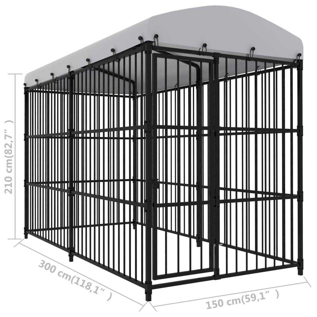 Vidaxl - Chenil d'extérieur avec toit pour chiens 300x150x210 cm vidaXL 170891 - Imagen 3