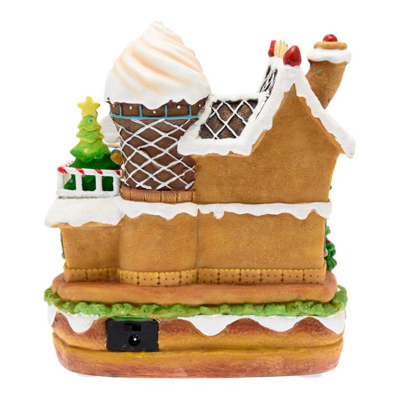 Lotti - Village de Noël à LED Maison en Pain D'épice Ginger Bread House H21cm 2 Mouvements de Rotation Personnages avec Musique Lotti - Imagen 8