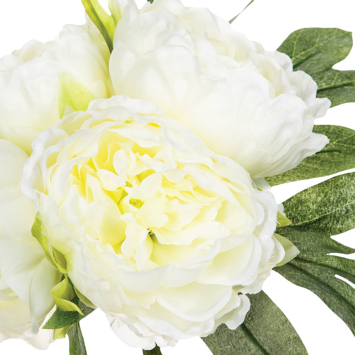 Atmosphera - Bouquet de 4 pivoines articielles blanc H30cm - Atmosphera Créateur d'intérieur - Imagen 2