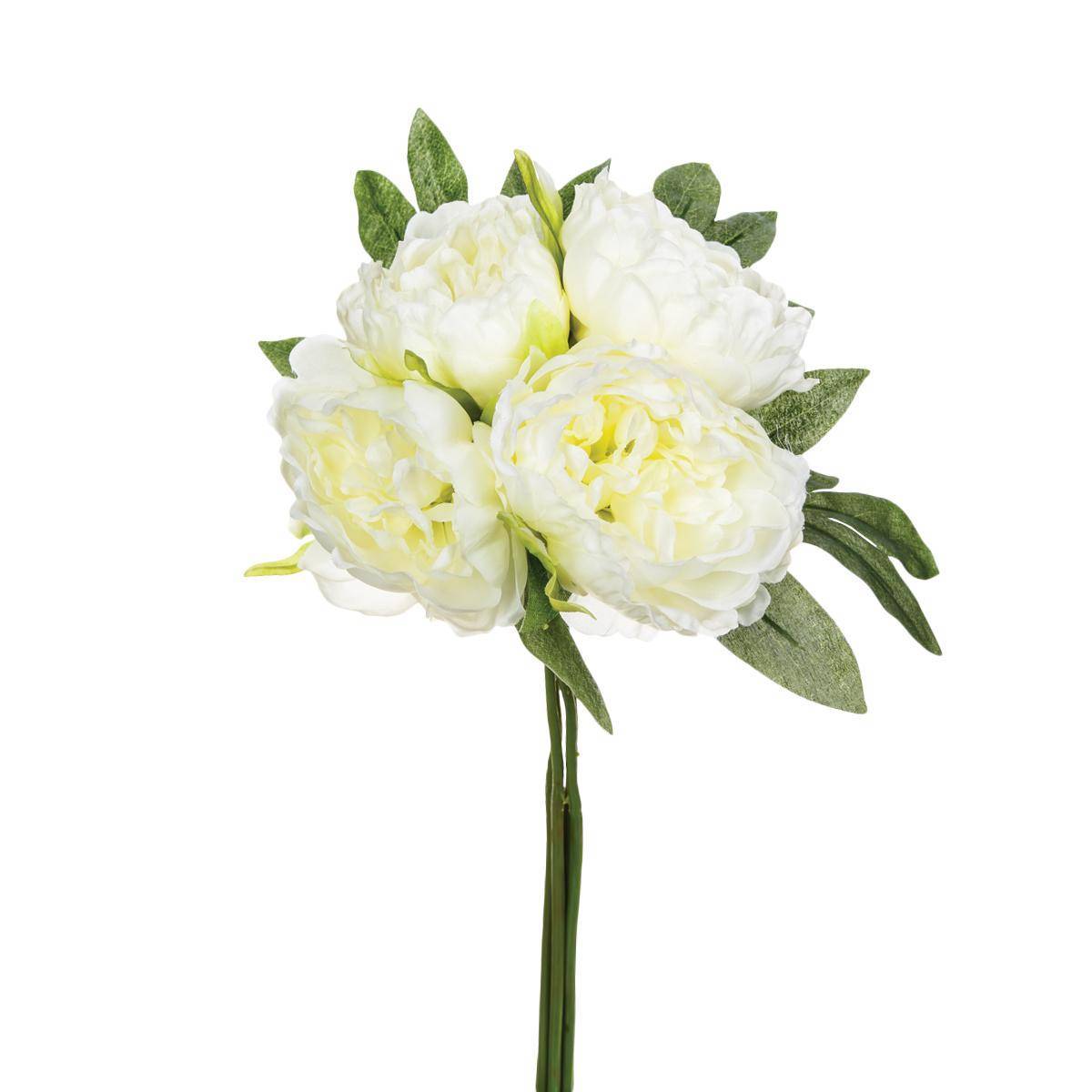 Atmosphera - Bouquet de 4 pivoines articielles blanc H30cm - Atmosphera Créateur d'intérieur - Imagen 1