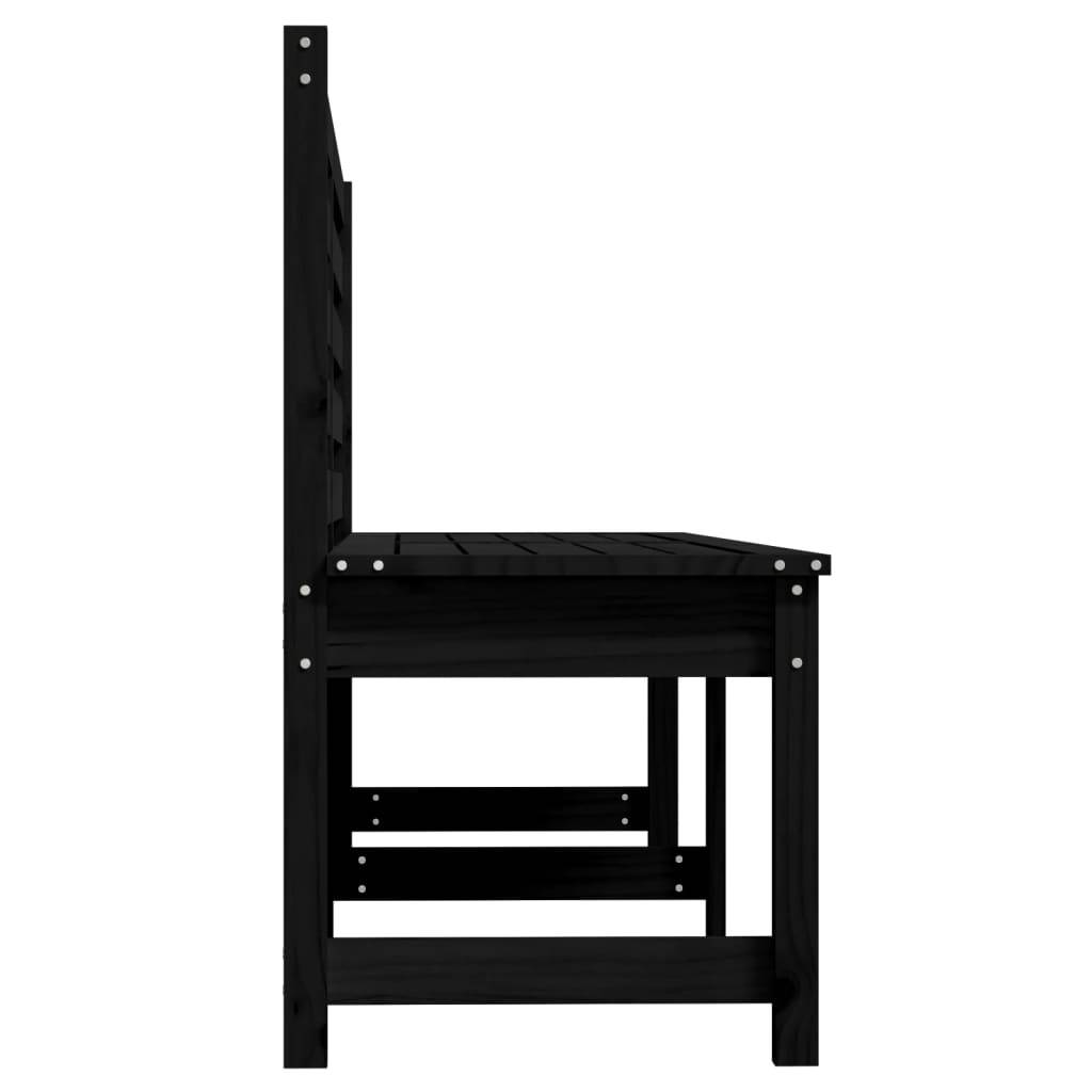 Maison Chic - Banc de jardin - Banc d'extérieur - Banquette noir 201,5 cm bois massif de pin - Imagen 5