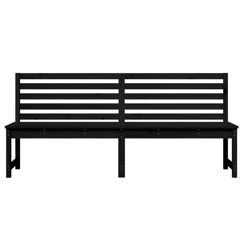 Maison Chic - Banc de jardin - Banc d'extérieur - Banquette noir 201,5 cm bois massif de pin - Imagen 4