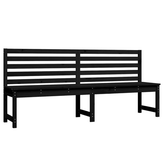 Maison Chic - Banc de jardin - Banc d'extérieur - Banquette noir 201,5 cm bois massif de pin - Imagen 1