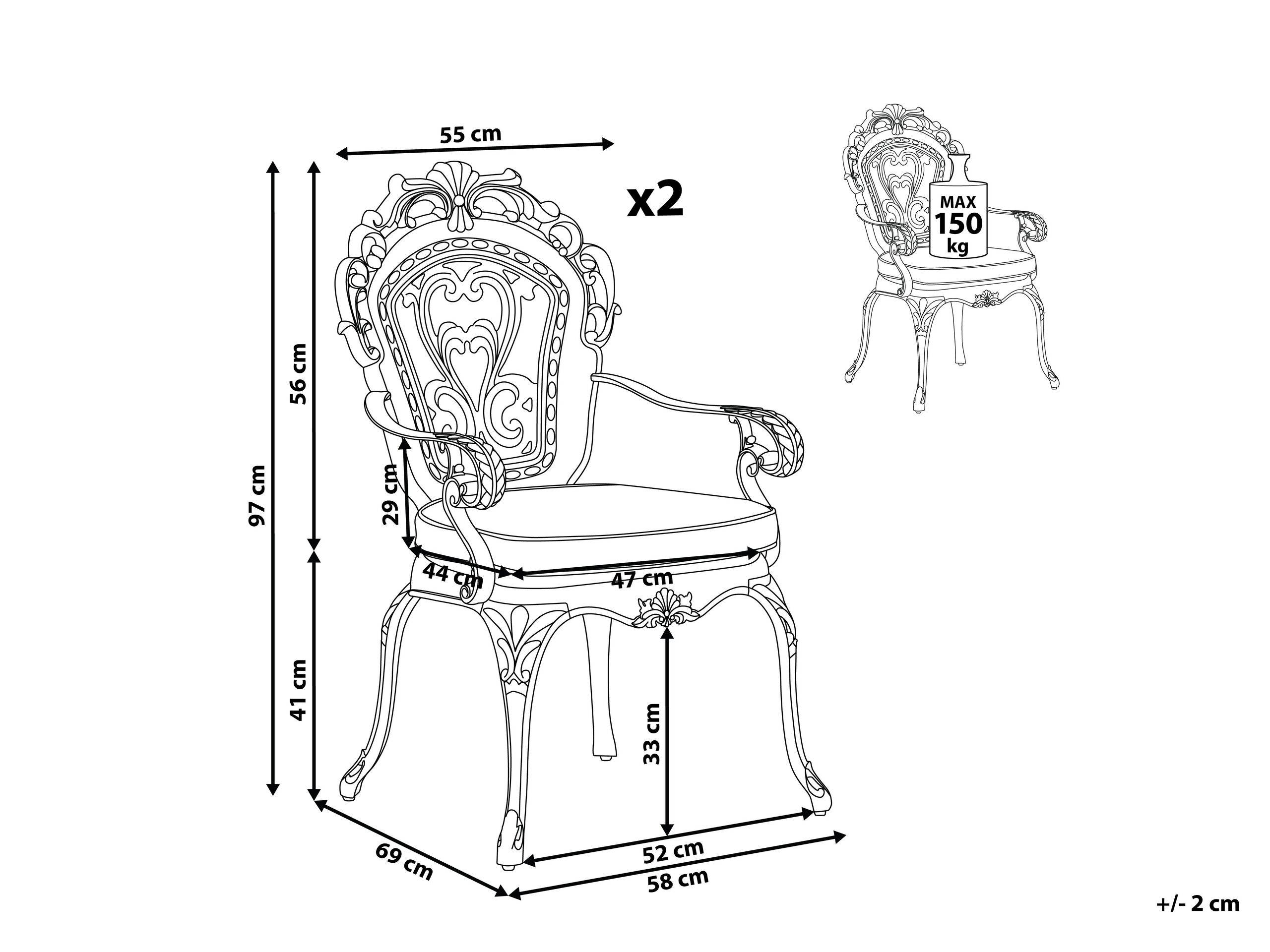 Chaise de jardin Aluminium Marron foncé SAPRI - Beliani - Image 2