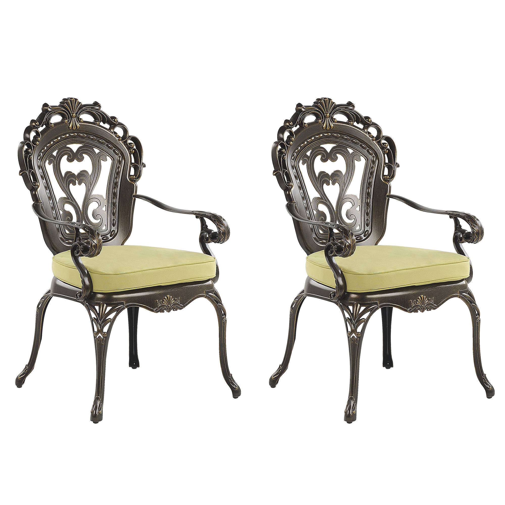 Beliani - Chaise de jardin Aluminium Marron foncé SAPRI - Beliani - Imagen 2