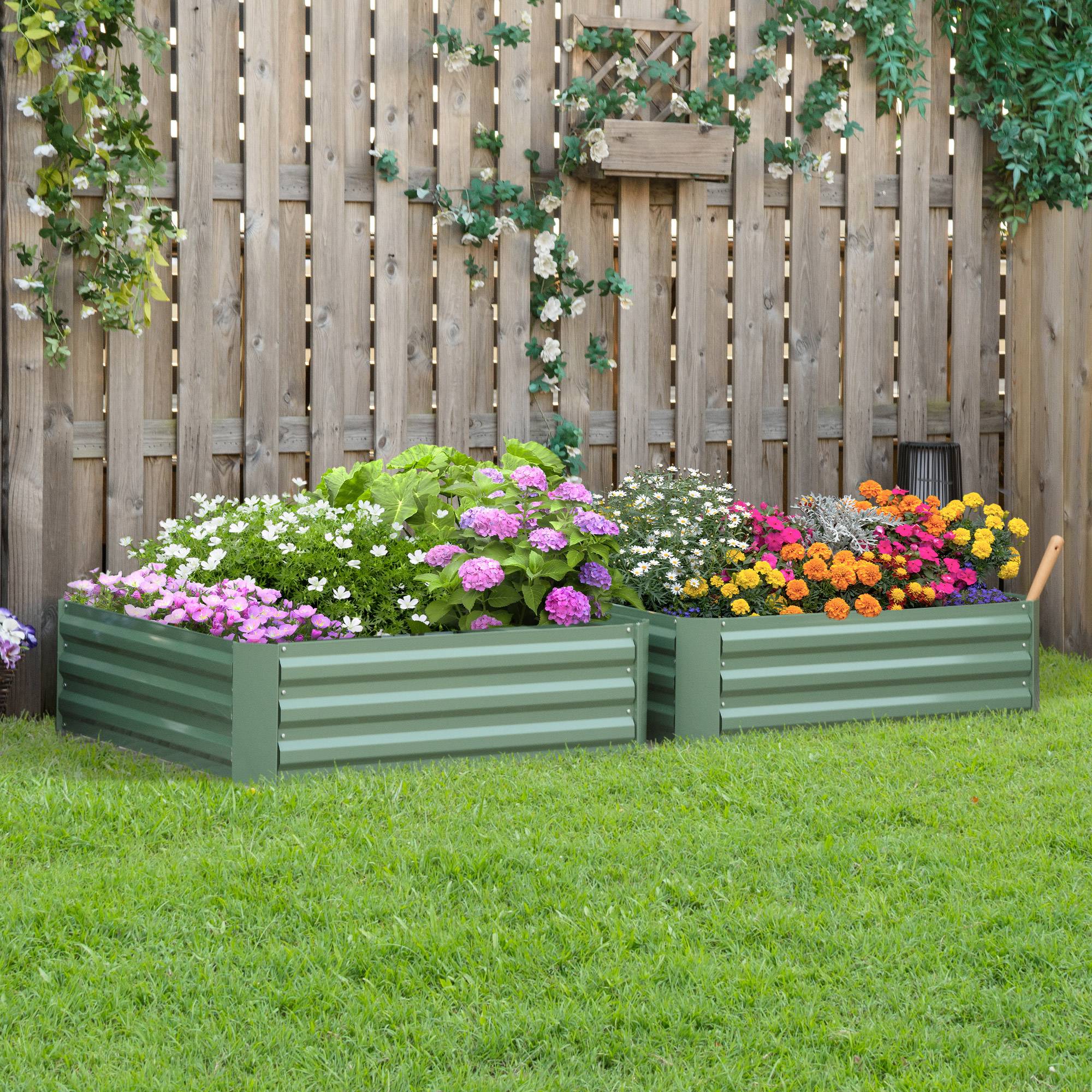 PANGIVO - Carré potager acier vert 100 x 100 x 30 cm - PANGIVO - Image 4