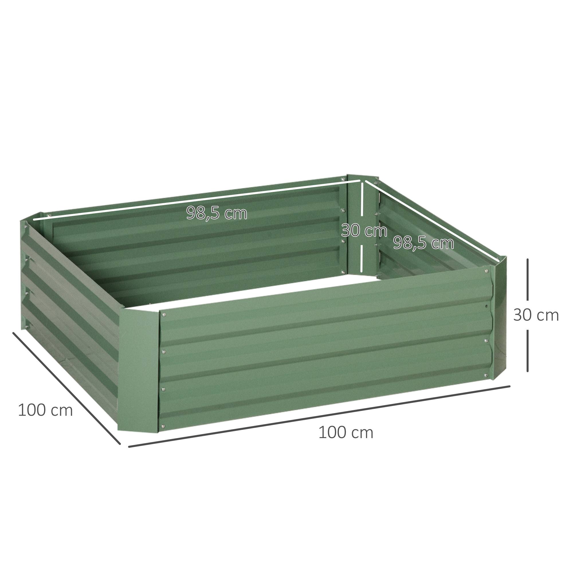 PANGIVO - Carré potager acier vert 100 x 100 x 30 cm - PANGIVO - Image 5