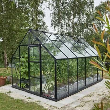 Halls - Serre de jardin Universal en verre trempé avec base de 9.9m², Couleur Vert - Imagen 3