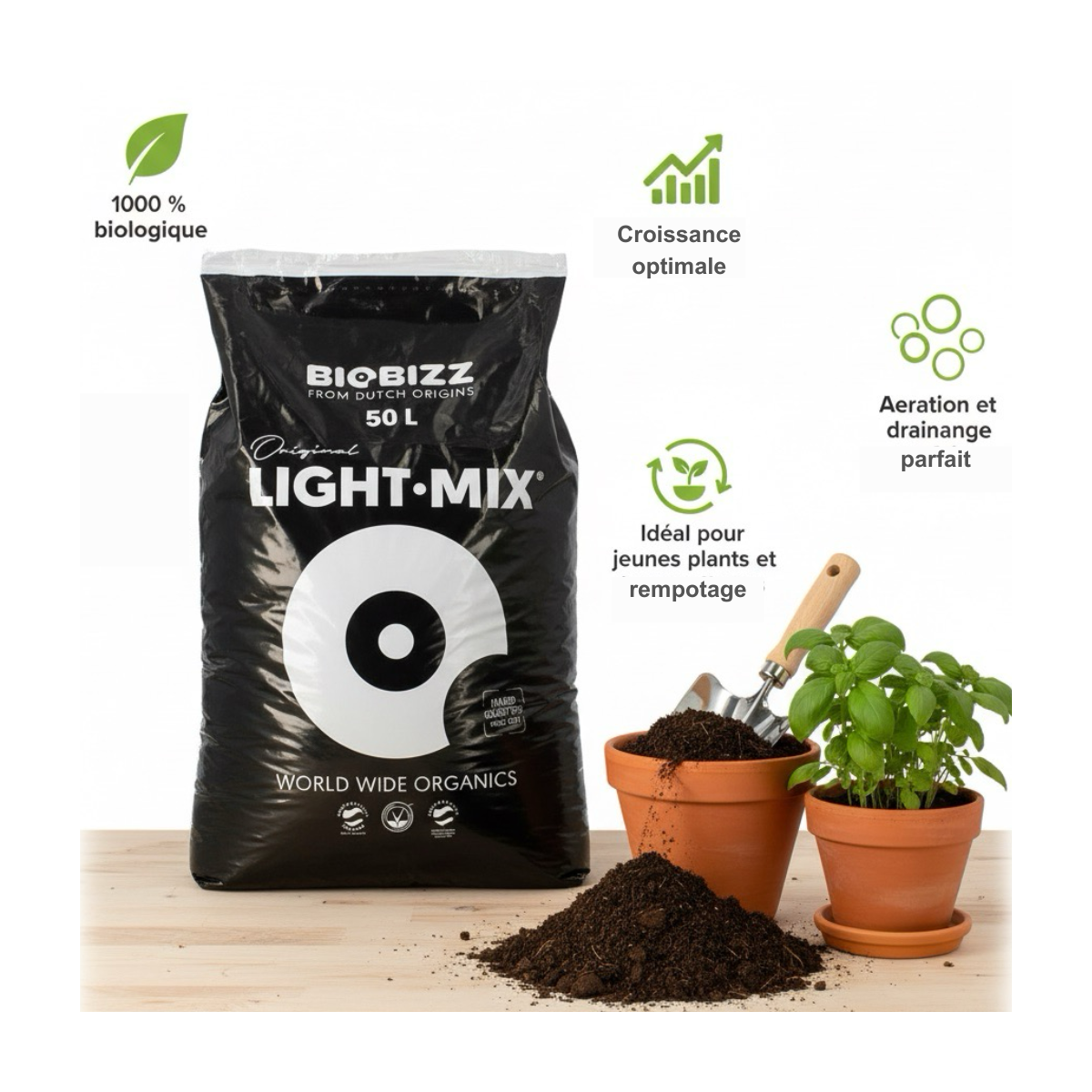 Terreau LIGHT.MIX en sac de 50 litres - BIOBIZZ - Image 4