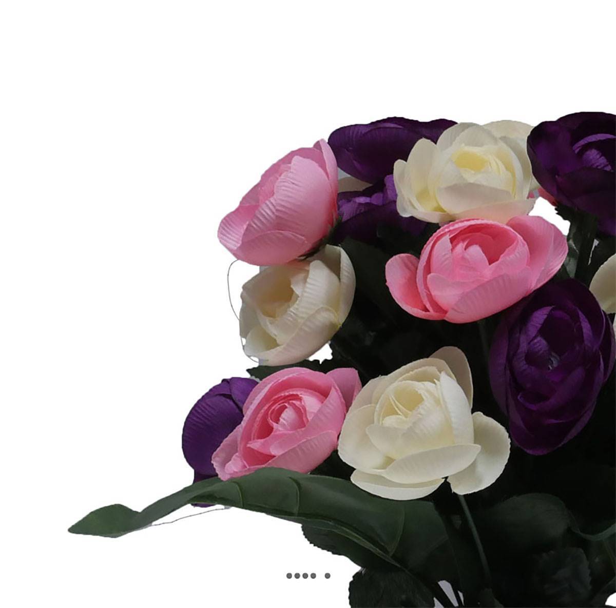 Artificielles - Fleurs artificielles cimetière pot de renoncules H 35 cm D 27 cm Mauve violet - couleur: Mauve violet - Imagen 3