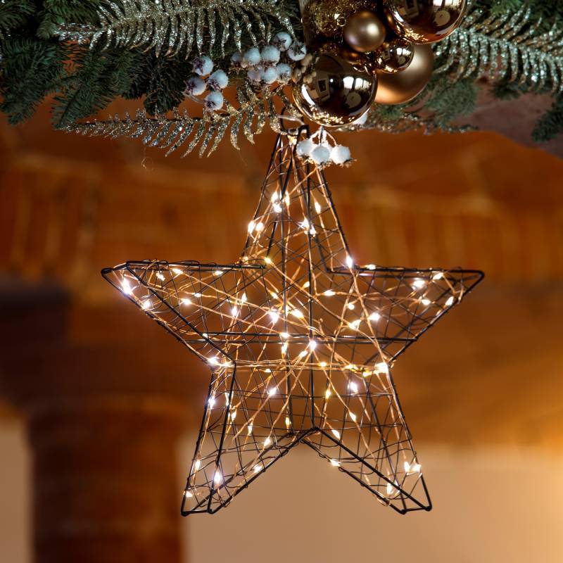 Lotti - Étoile lumineuse 3D 40 cm 80 microLed blanc chaud flash fil cuivré Lotti - Imagen 6