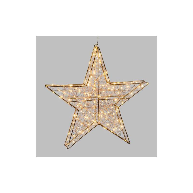 Lotti - Étoile lumineuse 3D 40 cm 80 microLed blanc chaud flash fil cuivré Lotti - Imagen 4