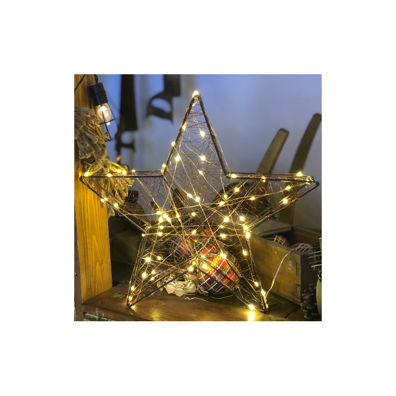 Lotti - Étoile lumineuse 3D 40 cm 80 microLed blanc chaud flash fil cuivré Lotti - Imagen 2