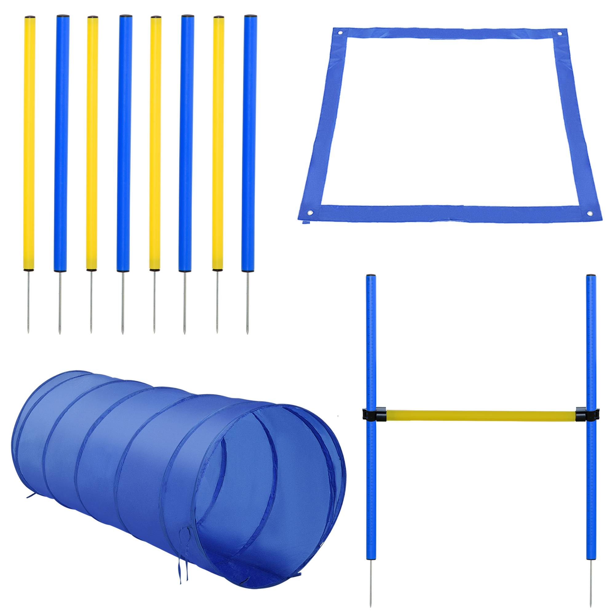 Kit d'agilité pour chien plastique jaune et bleu 60 x 60 x 148 cm - PANGIVO - Image 2