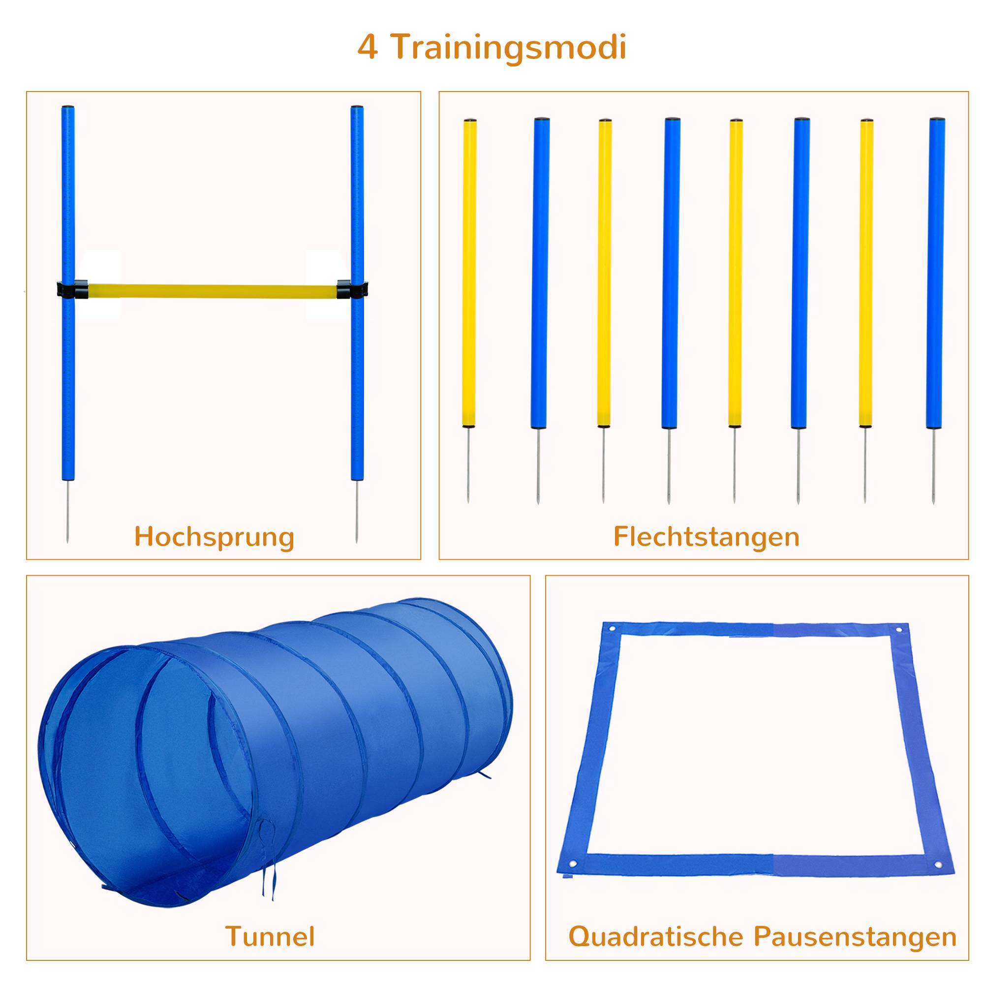 Kit d'agilité pour chien plastique jaune et bleu 60 x 60 x 148 cm - PANGIVO - Image 6