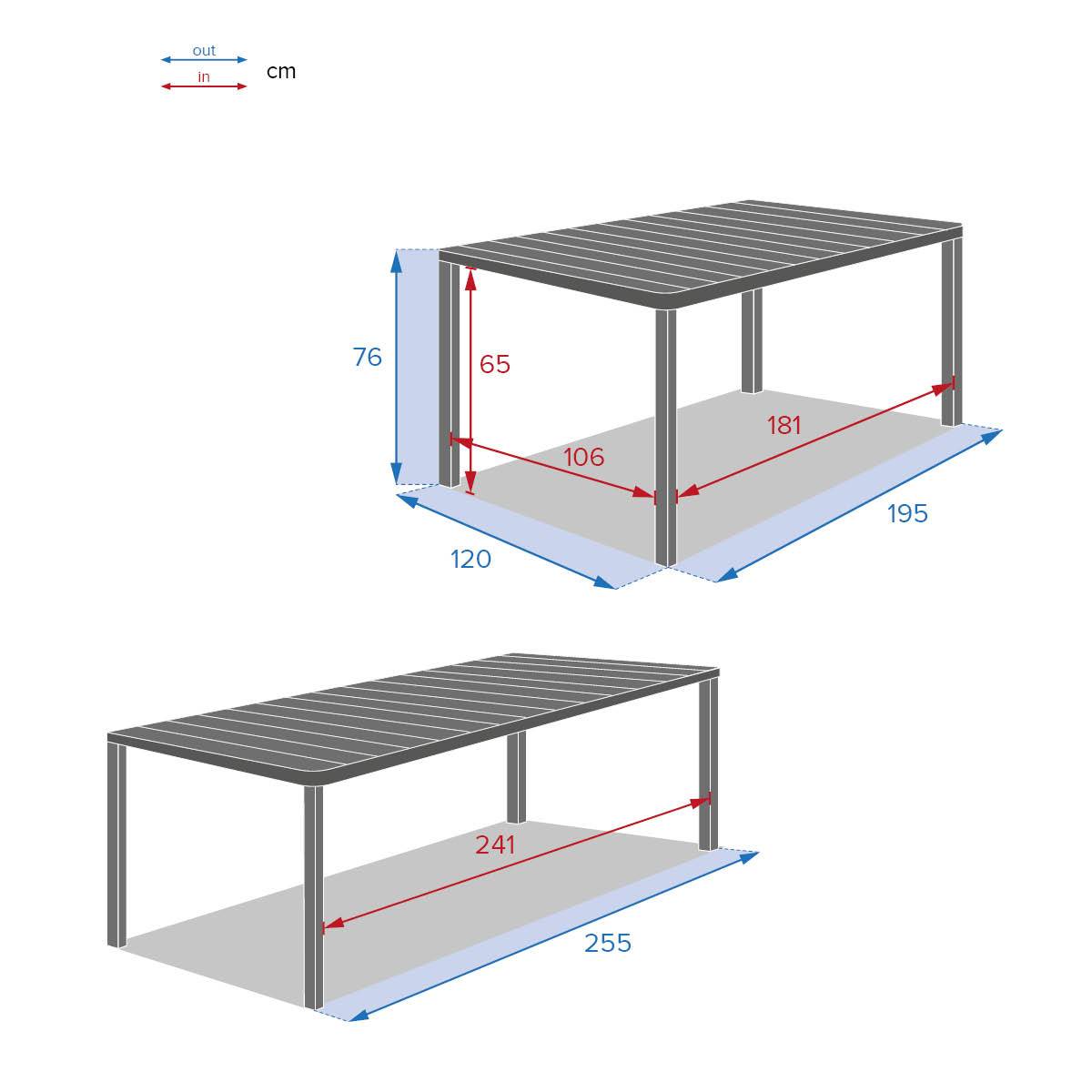 Hesperide - Table de jardin extensible "Paradize" graphite 12 places en aluminium traité époxy Hespéride - Image 9