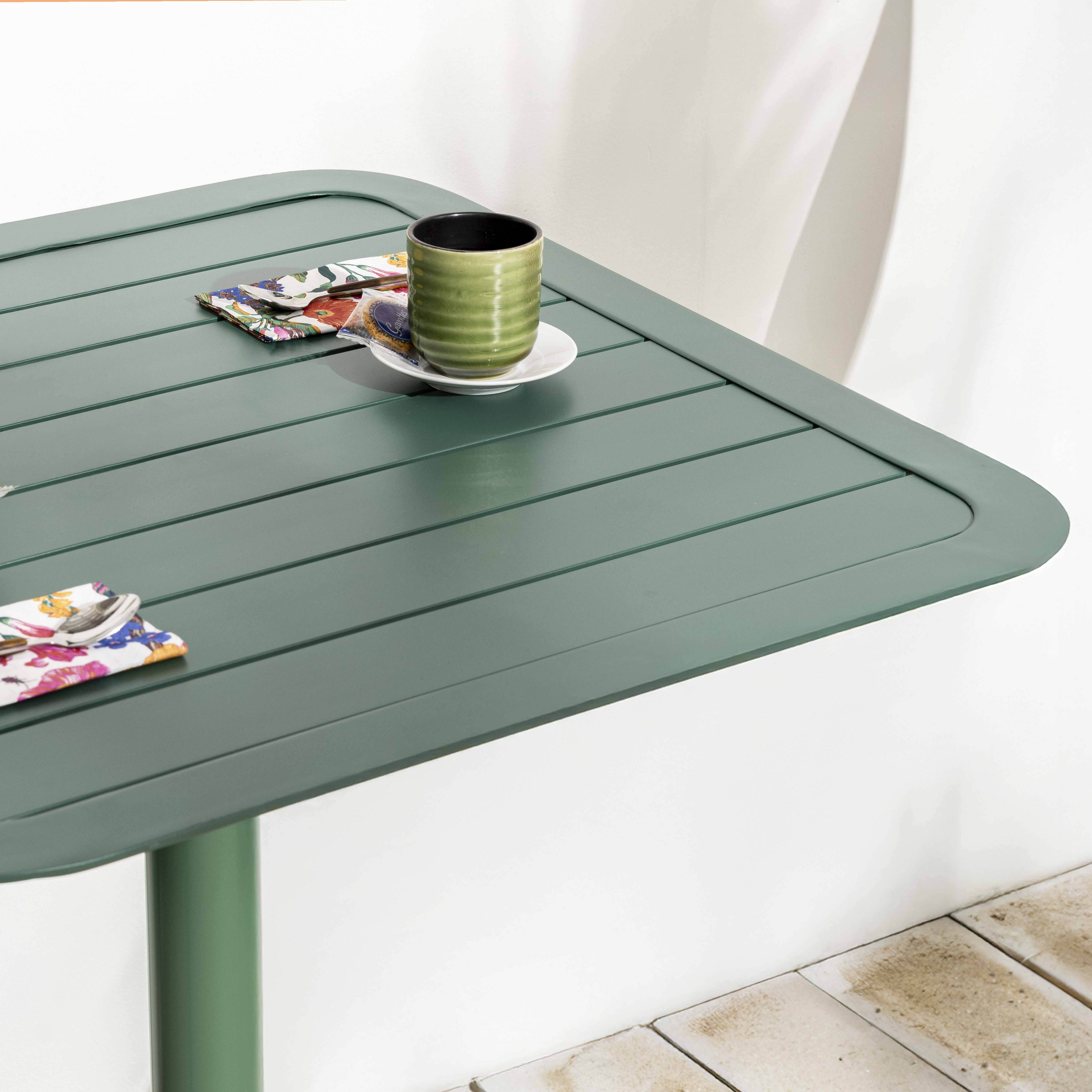 Oviala - Plateau de table 70x70 cm en aluminium vert foncé Almada Almada - Oviala - Imagen 5