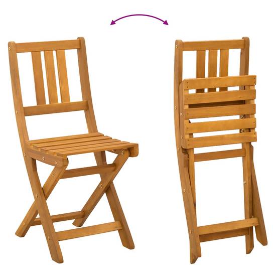 Chaises de jardin bois d'acacia naturel 40 x 42 x 85 cm - PANGIVO - Image 8